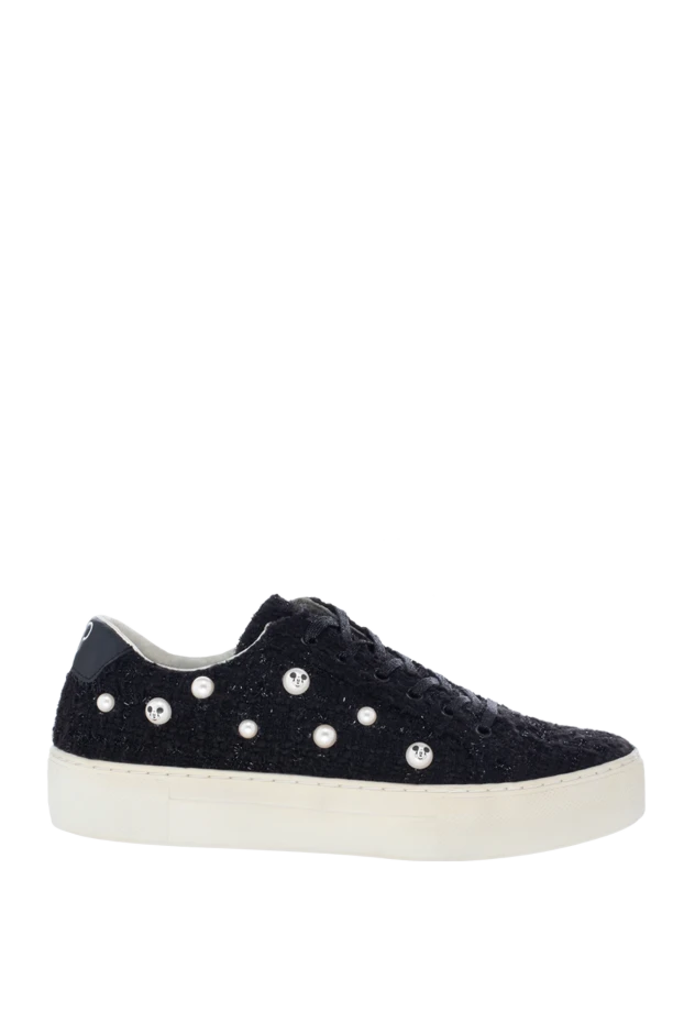 MOA Master of Arts women's sneakers with rhinestones and a white sole in black 141679 - photo 1