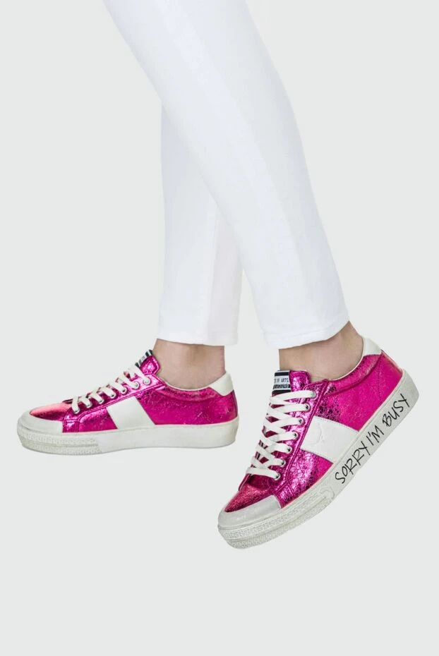 MOA Master of Arts woman pink leather sneakers for women 141684 - photo 2