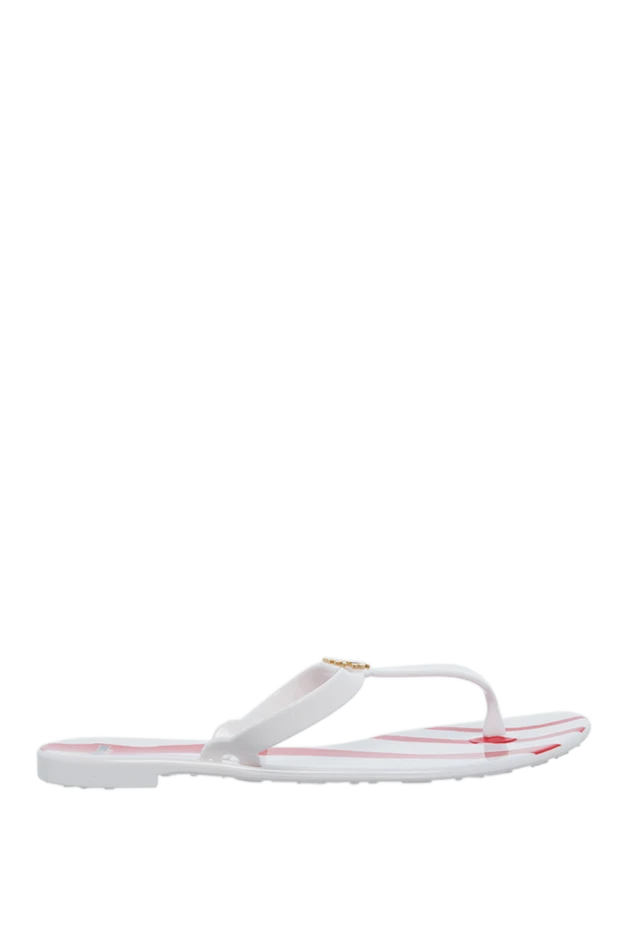 Roberto Cavalli women's flip-flops with a logo, white with red 141687 - photo 1