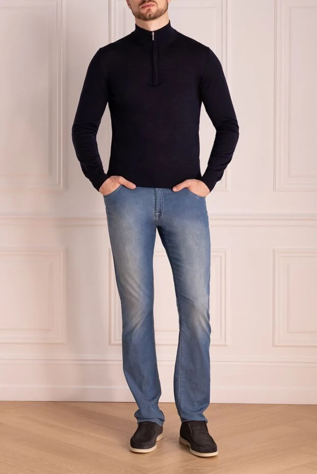 Scissor Scriptor мужские джинсы из хлопка и вискозы голубые мужские купить с ценами и фото 141719 - фото 1