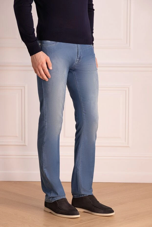 Scissor Scriptor мужские джинсы из хлопка и вискозы голубые мужские купить с ценами и фото 141719 - фото 2