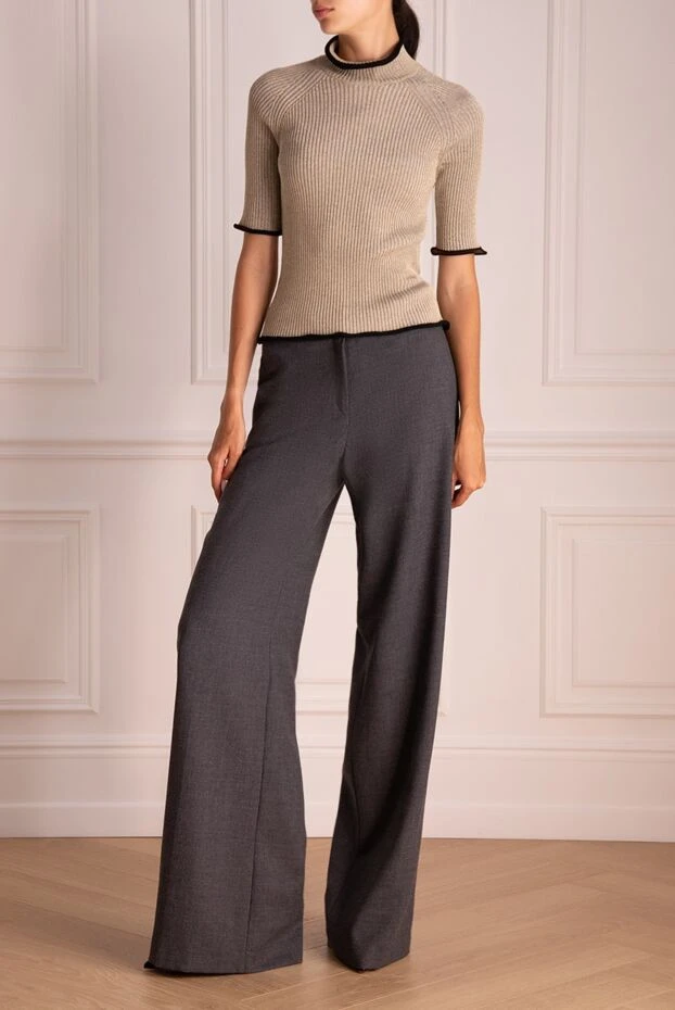 Edward Achour Paris woman gray wool trousers for women 141820 - photo 2