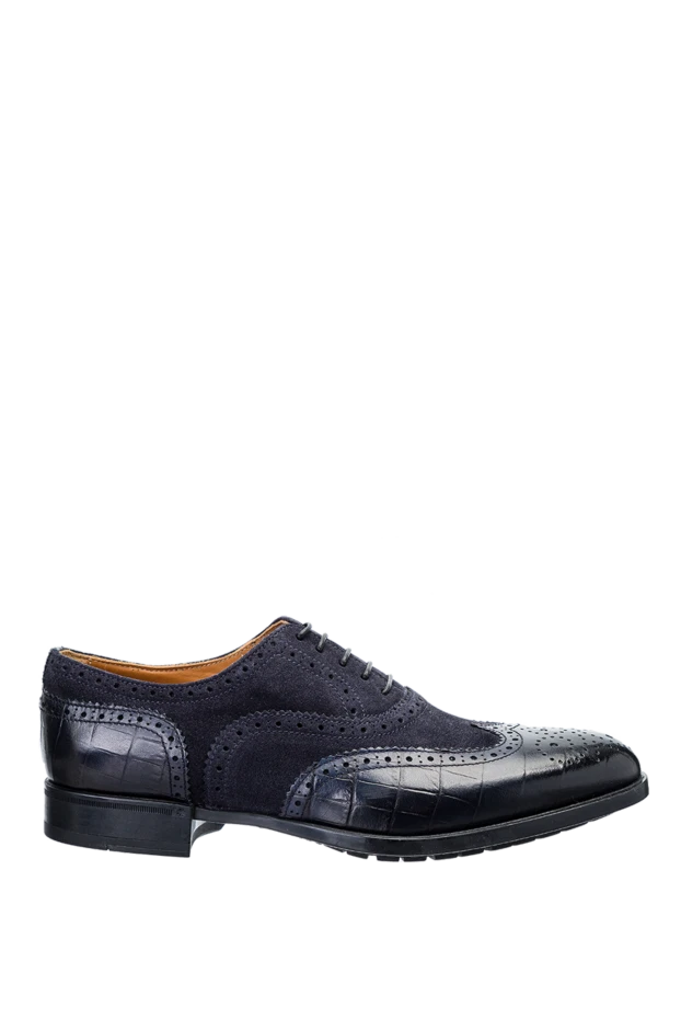 Doucal`s shoes for men made of leather blue 141864 - photo 1