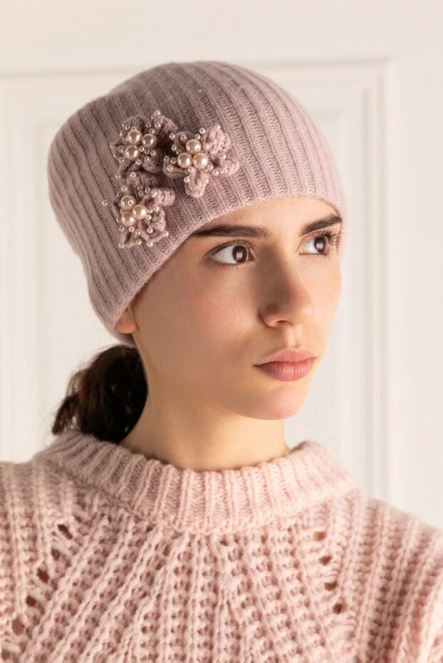 Max&Moi woman pink merino and cashmere hat for women buy with prices and photos 141917 - photo 2