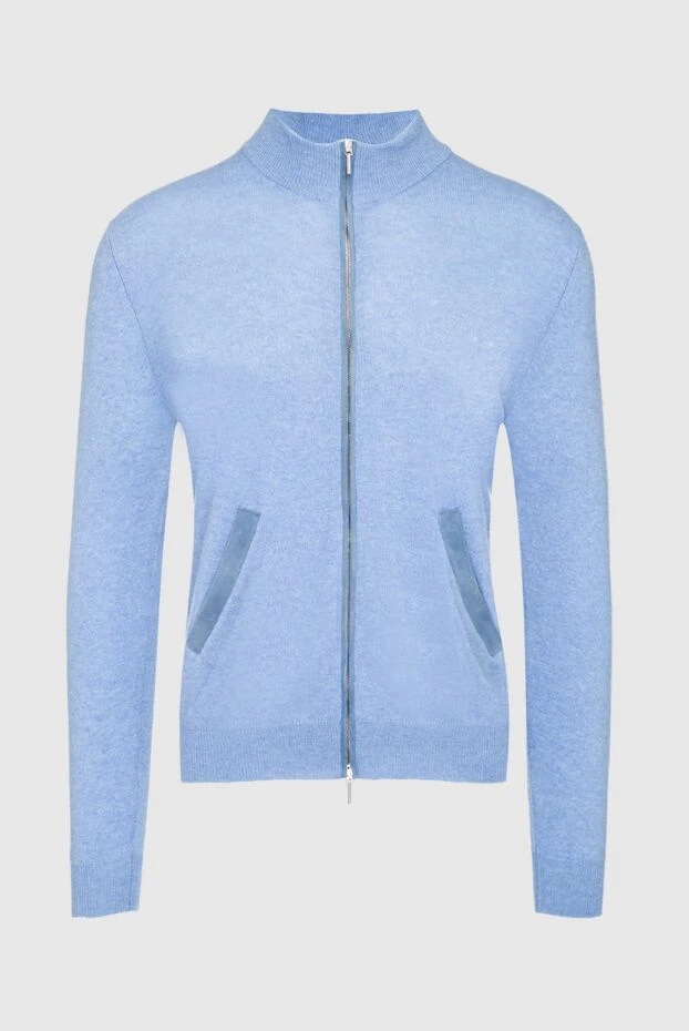 Cesare di Napoli man men's cardigan made of wool and cashmere blue buy with prices and photos 141947 - photo 1