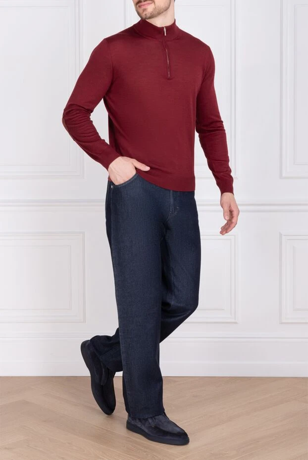 Cesare di Napoli man wool, cashmere and silk troyer burgundy for men buy with prices and photos 141966 - photo 2