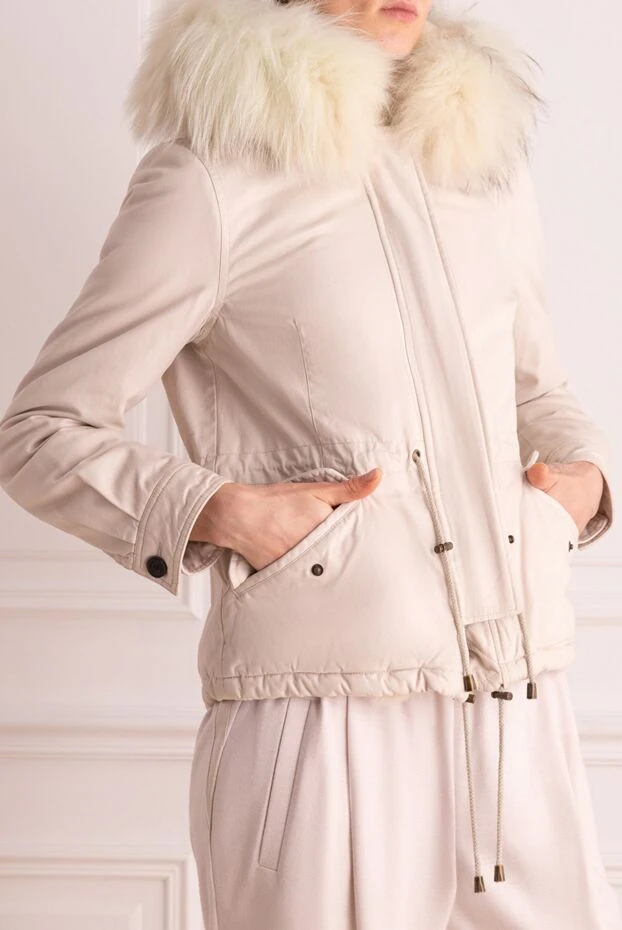 Alessandra Chamonix woman white women's parka made of cotton and natural fur 142058 - photo 3