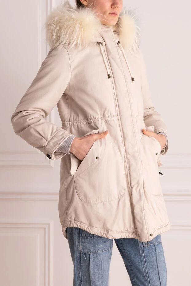 Alessandra Chamonix woman white women's parka made of cotton and natural fur 142058 - photo 3