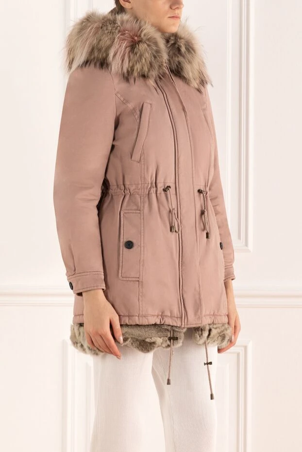 Alessandra Chamonix woman white women's parka made of cotton and natural fur 142058 - photo 3