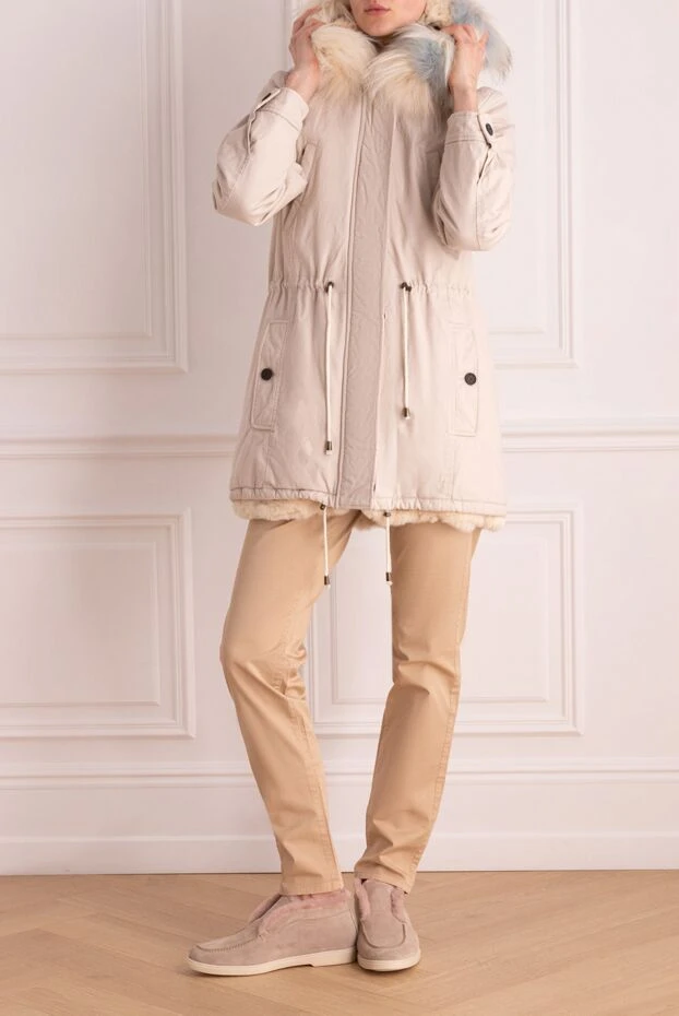 Alessandra Chamonix woman white women's parka made of cotton and natural fur buy with prices and photos 142058 - photo 2