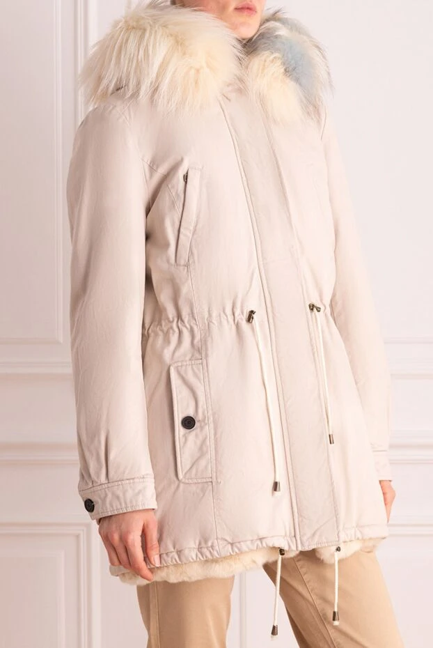 Alessandra Chamonix woman white women's parka made of cotton and natural fur 142058 - photo 3