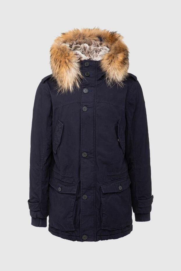 Alessandra Chamonix men's down jacket made of cotton and fur blue 142062 - photo 1