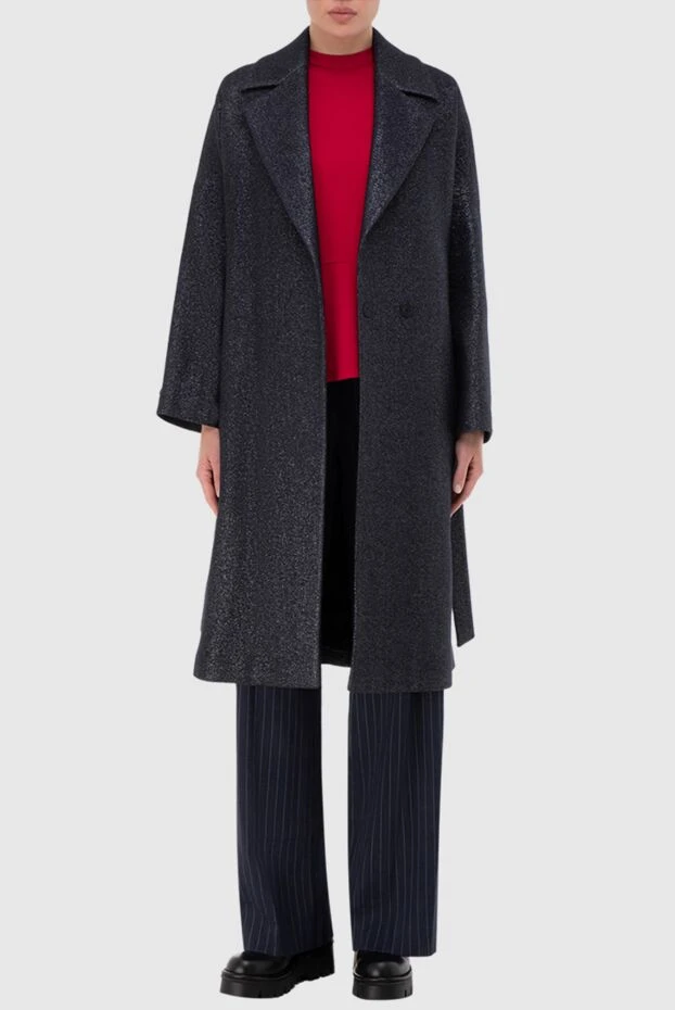 Peserico woman women's blue wool and polyamide coat buy with prices and photos 142105 - photo 2