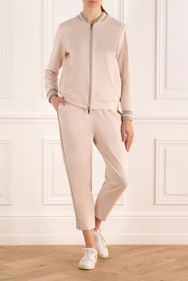 Peserico walking suit made of cotton and elastane pink for women 142111 - photo 2