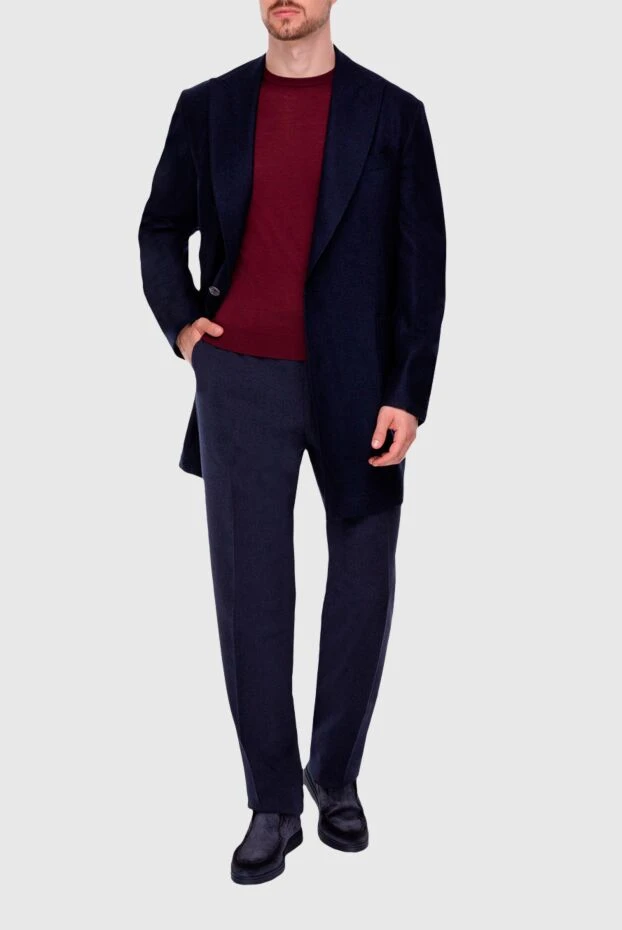 Tombolini man blue wool coat for men 142143 - photo 2