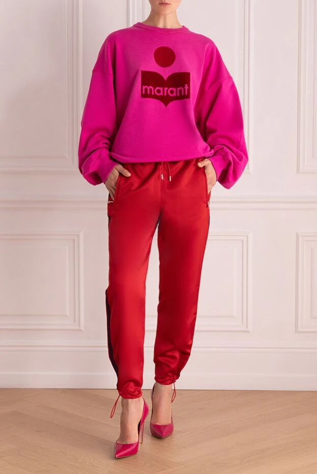 Giamba женские брюки из полиэстера бордовый женский купить с ценами и фото 142225 - фото 2