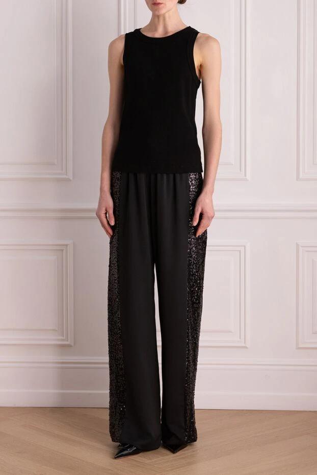 Edward Achour Paris woman black polyester trousers for women buy with prices and photos 142299 - photo 2
