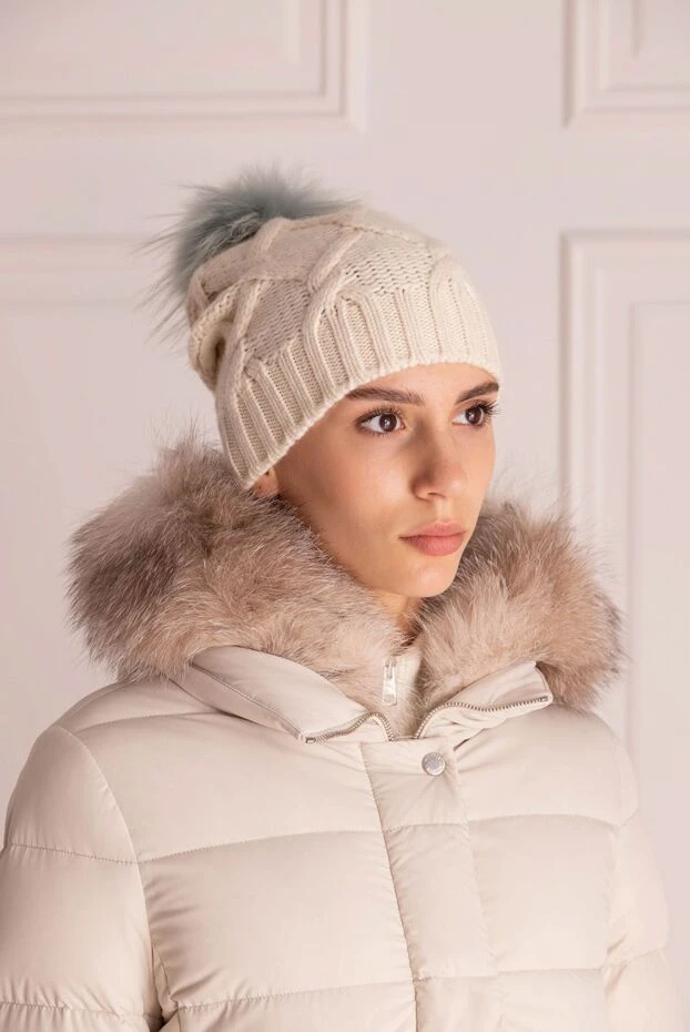 Panicale woman white cashmere hat for women 142355 - photo 2