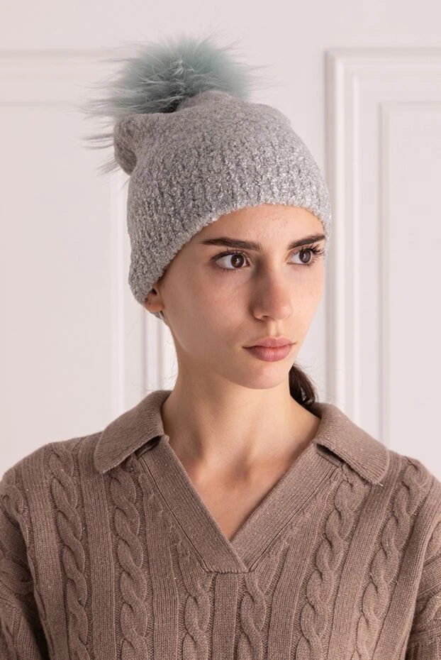 Panicale женские шапка из шерсти и полиамида серая женская купить с ценами и фото 142359 - фото 2