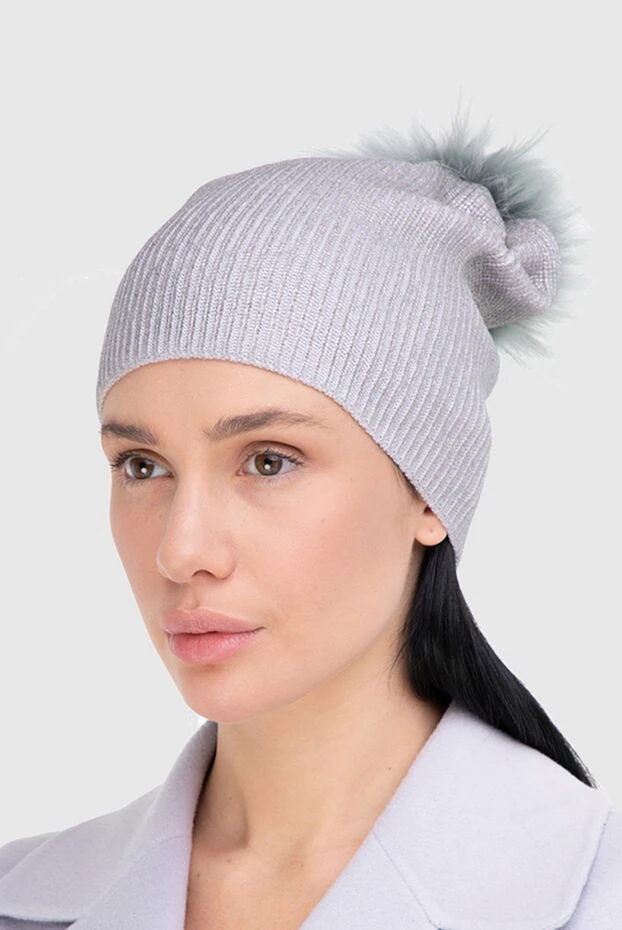 Panicale woman gray cap made of wool and metallized thread for women 142361 - photo 2