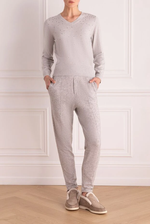 Max&Moi woman sports trousers made of wool and cashmere, gray for women buy with prices and photos 142387 - photo 2