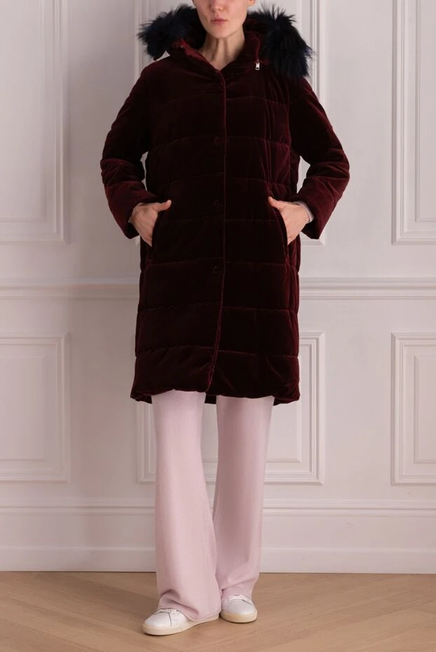 Lost in Me woman down jacket made of cotton and elastane, burgundy for women 142445 - photo 2