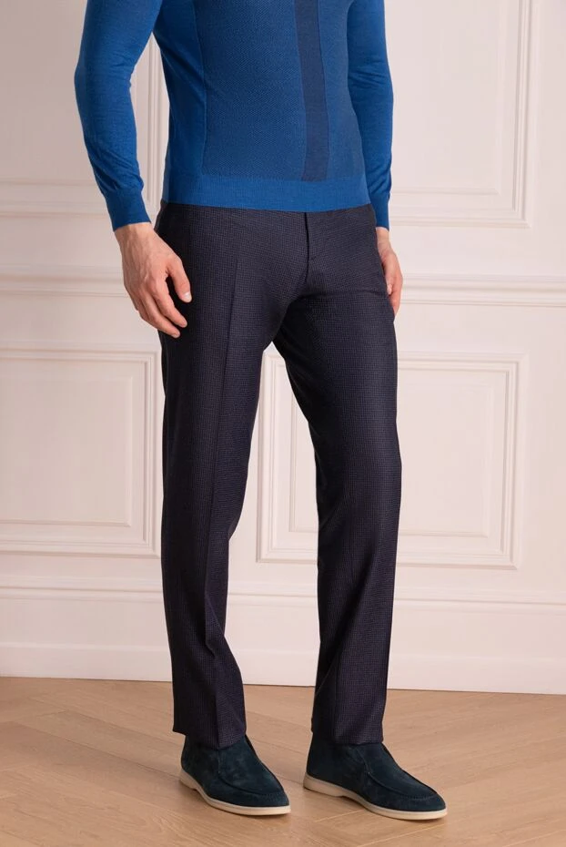 Cesare di Napoli man blue wool trousers for men buy with prices and photos 142454 - photo 2