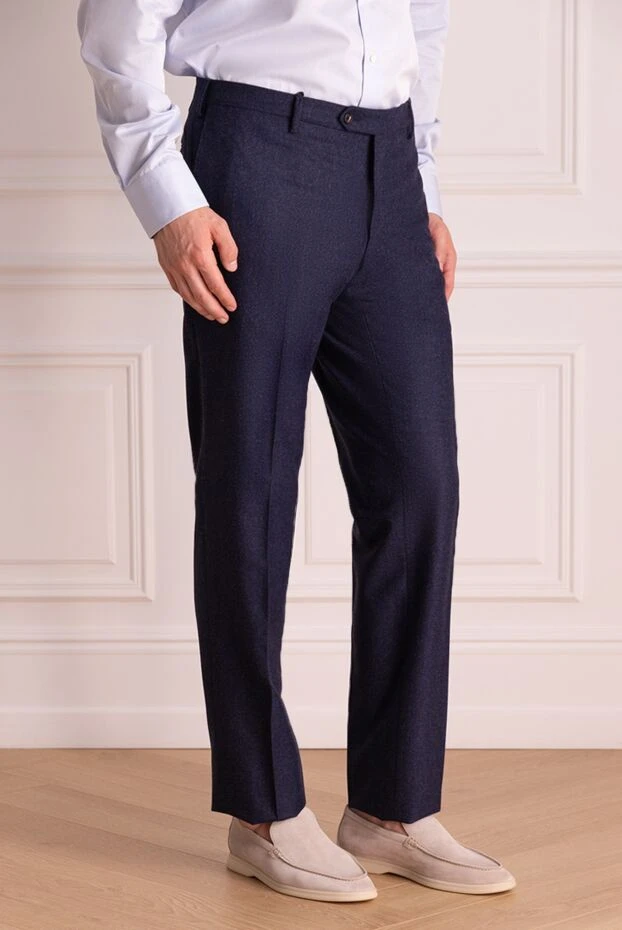 Cesare di Napoli man blue wool trousers for men buy with prices and photos 142460 - photo 2