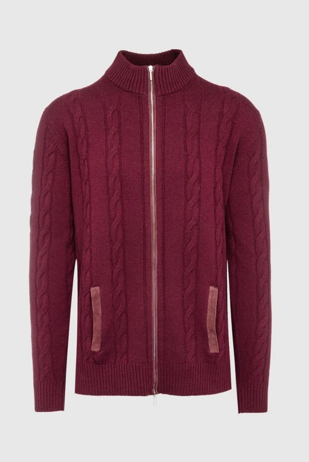 Cesare di Napoli man men's cardigan made of wool and cashmere, burgundy buy with prices and photos 142485 - photo 1