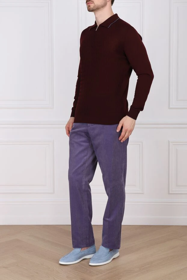 Cesare di Napoli man wool long sleeve polo burgundy for men buy with prices and photos 142506 - photo 2