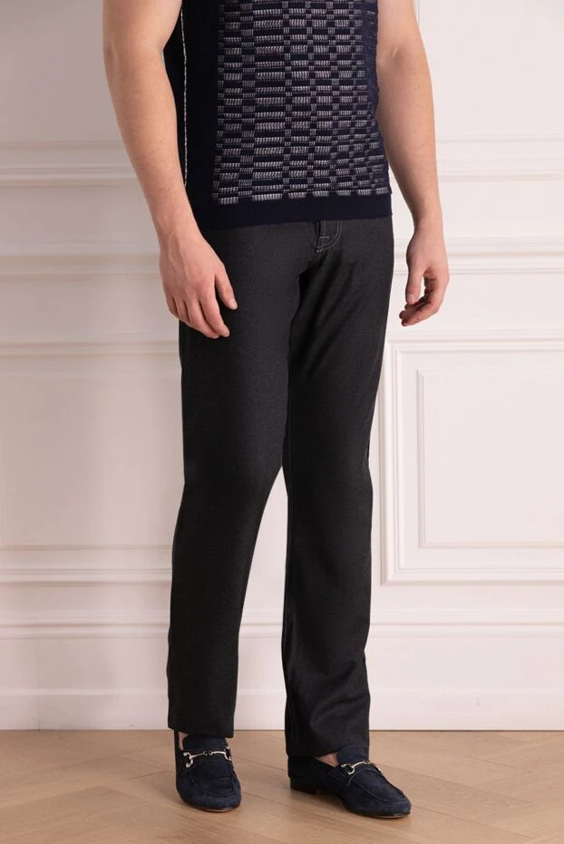 Jacob Cohen man blue wool and silk jeans for men 148845 - photo 3