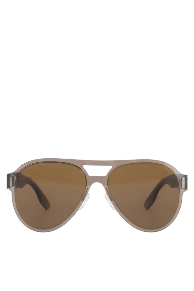 Brown men's metal and plastic sunglasses for sun protection