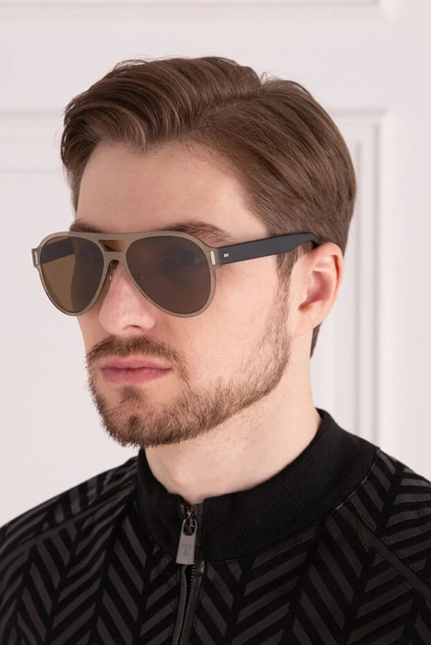 Alexander McQueen мужские очки солнцезащитные из металла и пластика коричневые мужские купить с ценами и фото 142605 - фото 2