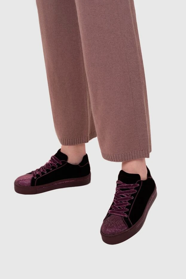 Rene Caovilla woman purple velvet sneakers for women buy with prices and photos 142612 - photo 2