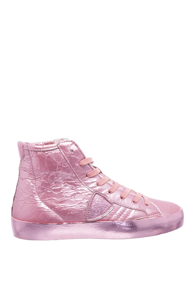 Philippe Model женские кроссовки из кожи и меха розовые женские купить с ценами и фото 142614 - фото 1