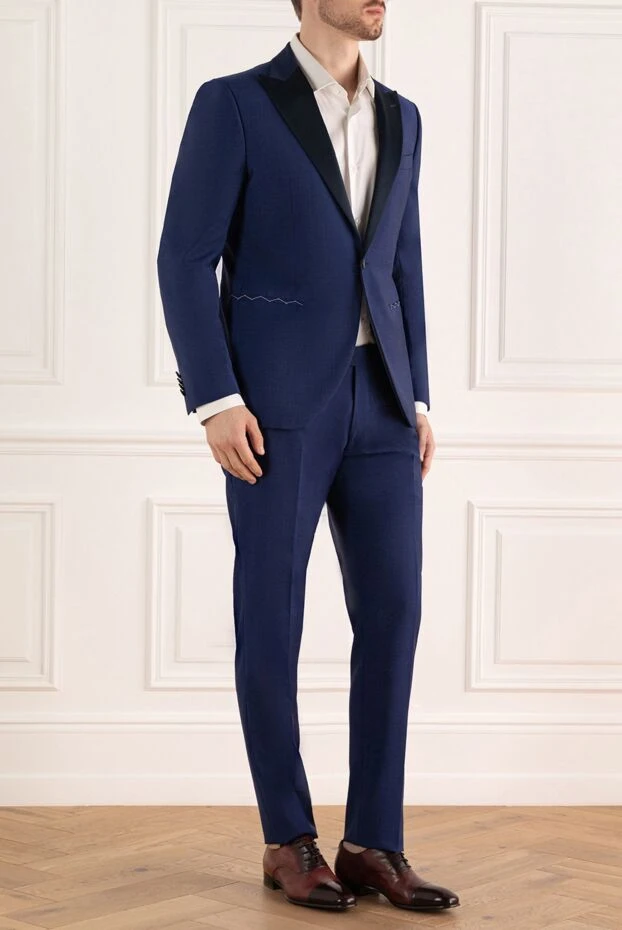 Lubiam man men's suit made of wool blue 162762 - photo 3