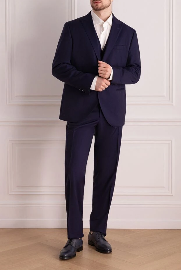 Lubiam man men's suit made of wool, blue buy with prices and photos 142707 - photo 2