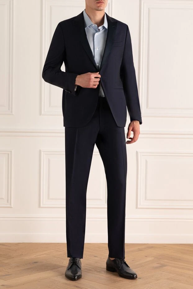 Lubiam man men's suit made of wool, blue 142709 - photo 2