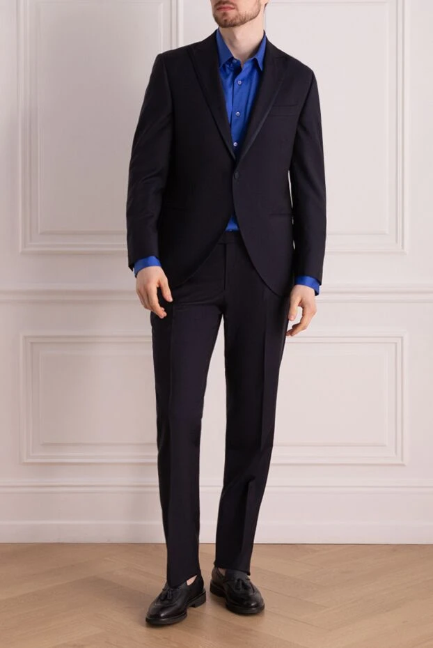 Lubiam мужские костюм мужской из шерсти и мохера синий купить с ценами и фото 142711 - фото 2