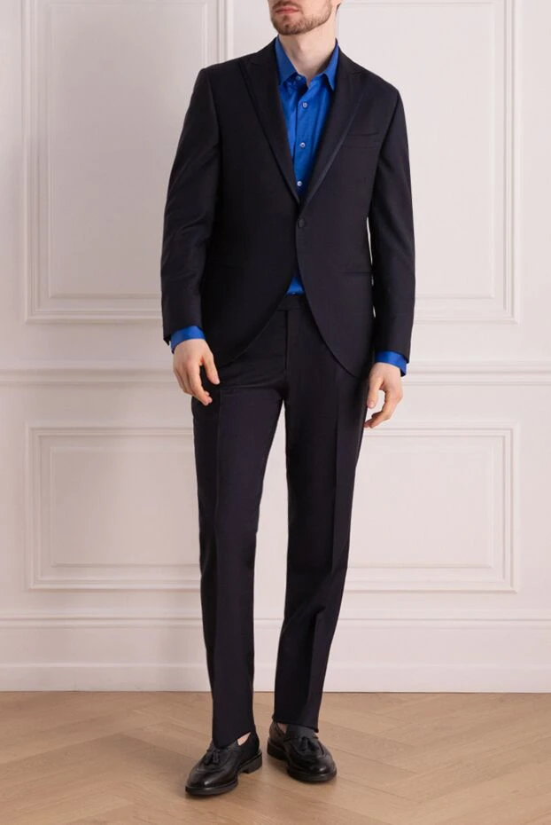 Lubiam man men's suit made of wool blue 162762 - photo 2