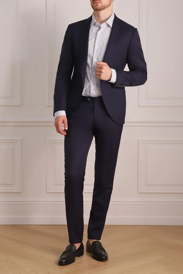 Lubiam man men's suit made of wool, blue 142713 - photo 2