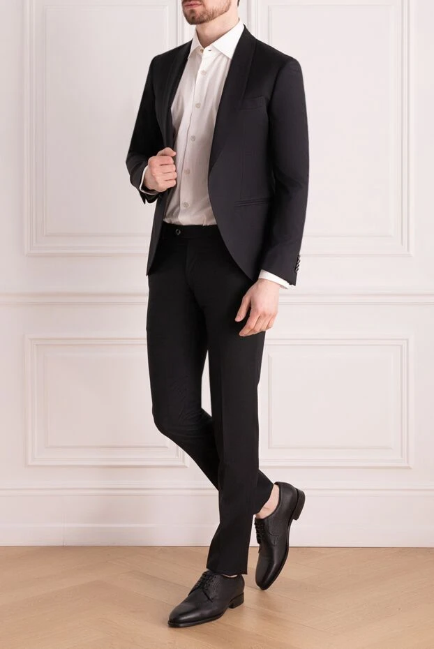 Lubiam man men's suit made of black wool 142714 - photo 2