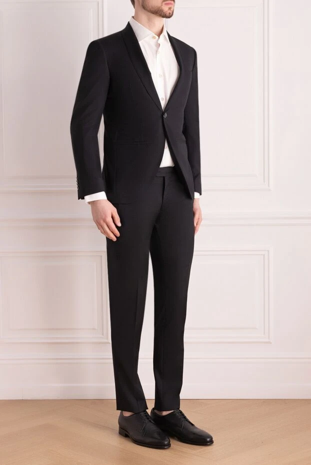 Lubiam man men's suit made of wool blue 162762 - photo 3