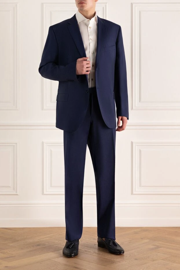 Lubiam man men's suit made of wool, blue buy with prices and photos 142716 - photo 2