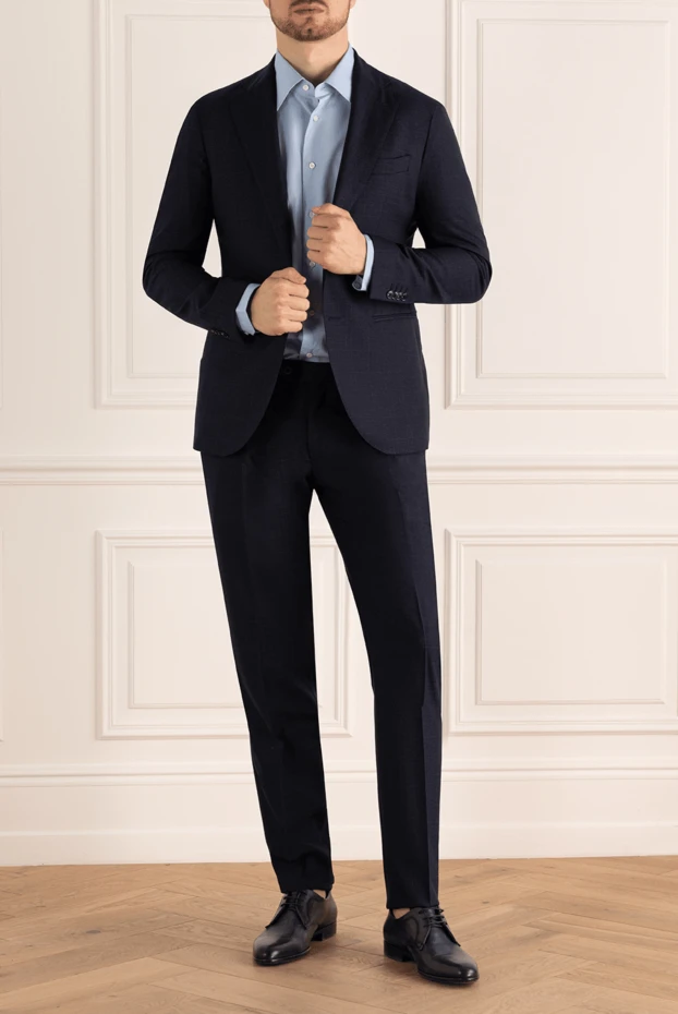 Lubiam man men's suit made of wool, blue buy with prices and photos 142717 - photo 2