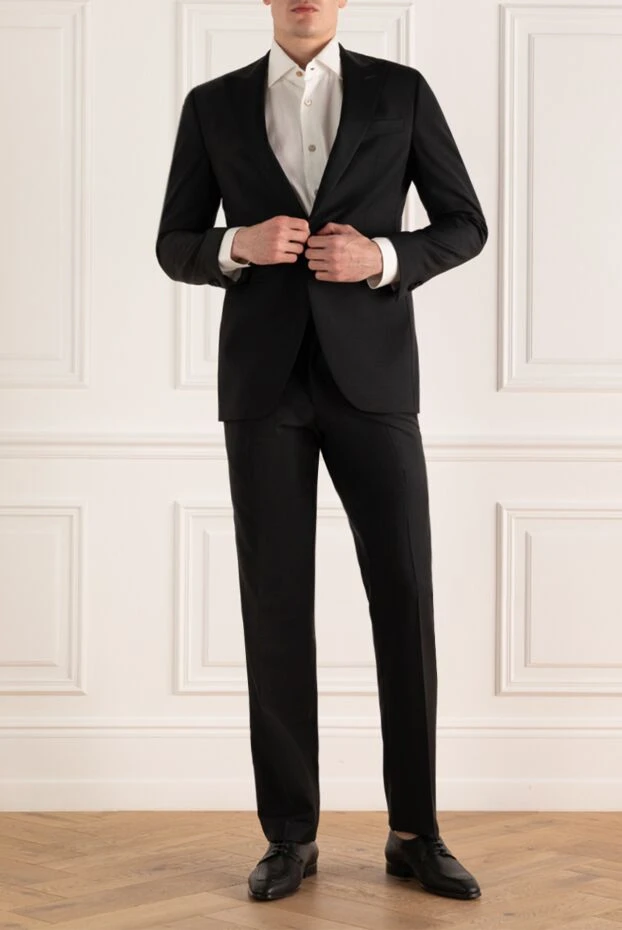 Lubiam man men's suit made of black wool 142720 - photo 2