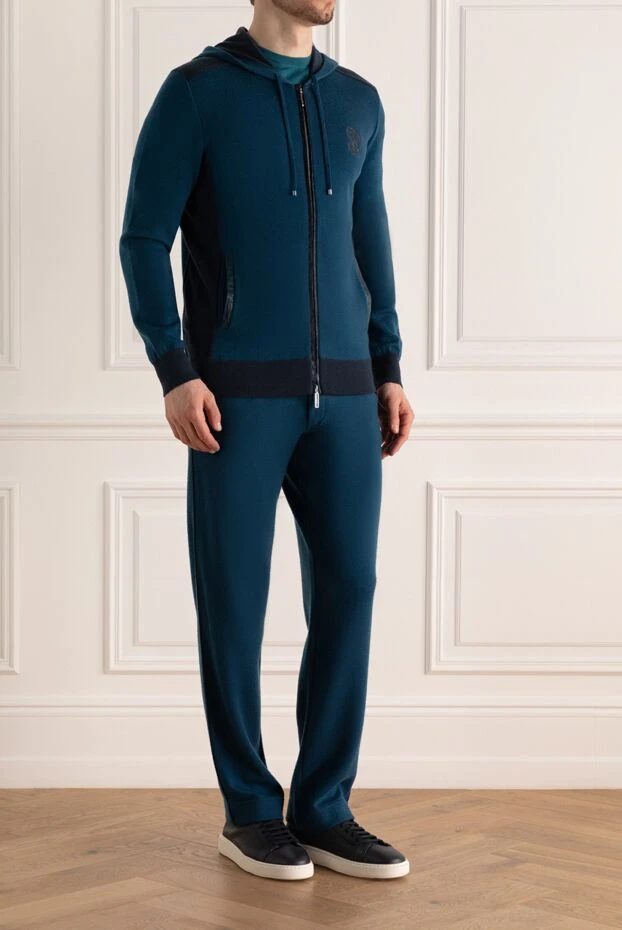 Stefano Ricci куртка спортивна чоловіча з кашеміру синя 142721 - фото 3