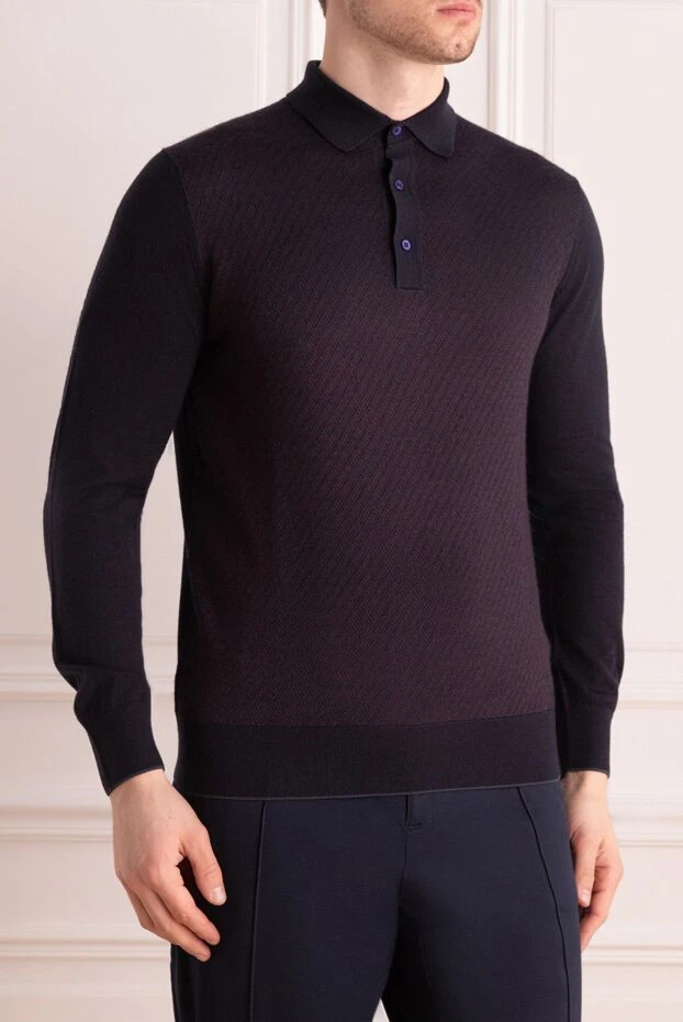 Stefano Ricci поло с длинным рукавом из шелка и кашемира бордовое мужское с длинным рукавом 142741 - фото 3