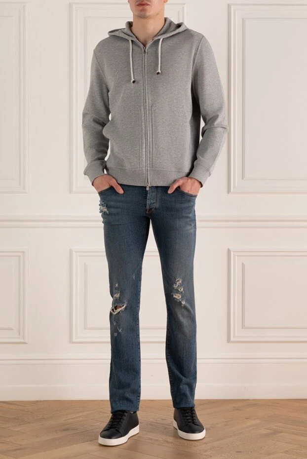 Jacob Cohen man cotton and cashmere jeans blue for men buy with prices and photos 142753 - photo 2