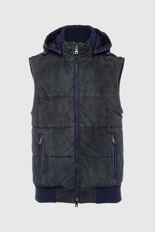 Casheart man blue suede, polyester and wool vest for men buy with prices and photos 142756 - photo 1